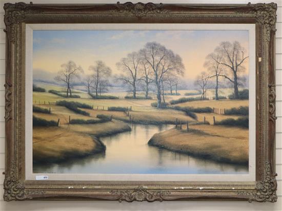 Michael John Hill (b.1956), oil on canvas, The Autumn Trees, signed, 90 x 136cm